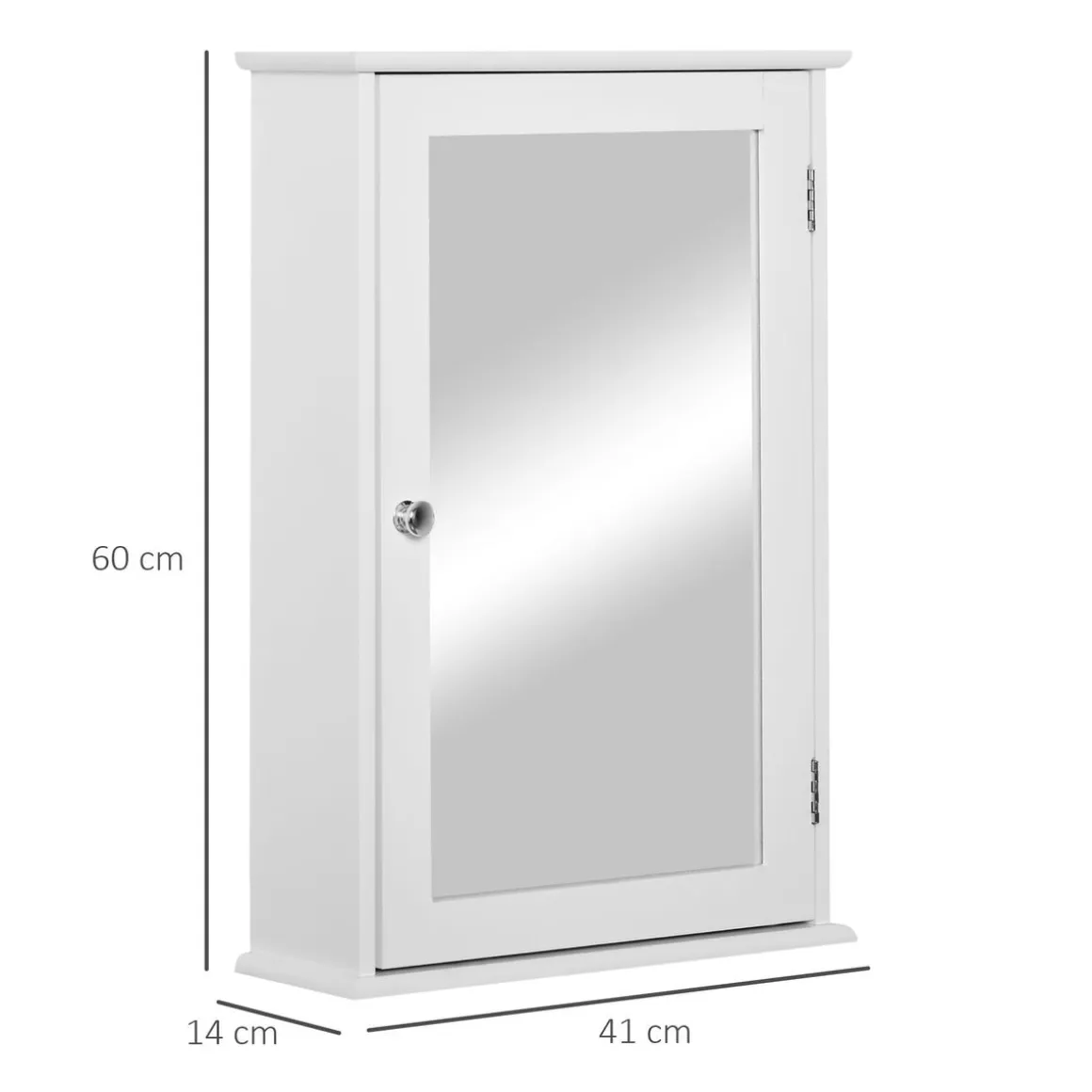 Armario de baño Álamo Kleankin con espejo blanco 60x41x14 cm