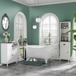 Armario de baño Nexo Kleankin 2 puertas con cajón blanco 80x60x30 cm
