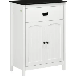 Armario de baño Nexo Kleankin 2 puertas con cajón blanco 80x60x30 cm