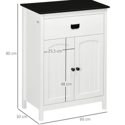 Armario de baño Nexo Kleankin 2 puertas con cajón blanco 80x60x30 cm