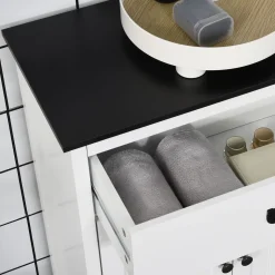 Armario de baño Nexo Kleankin 2 puertas con cajón blanco 80x60x30 cm