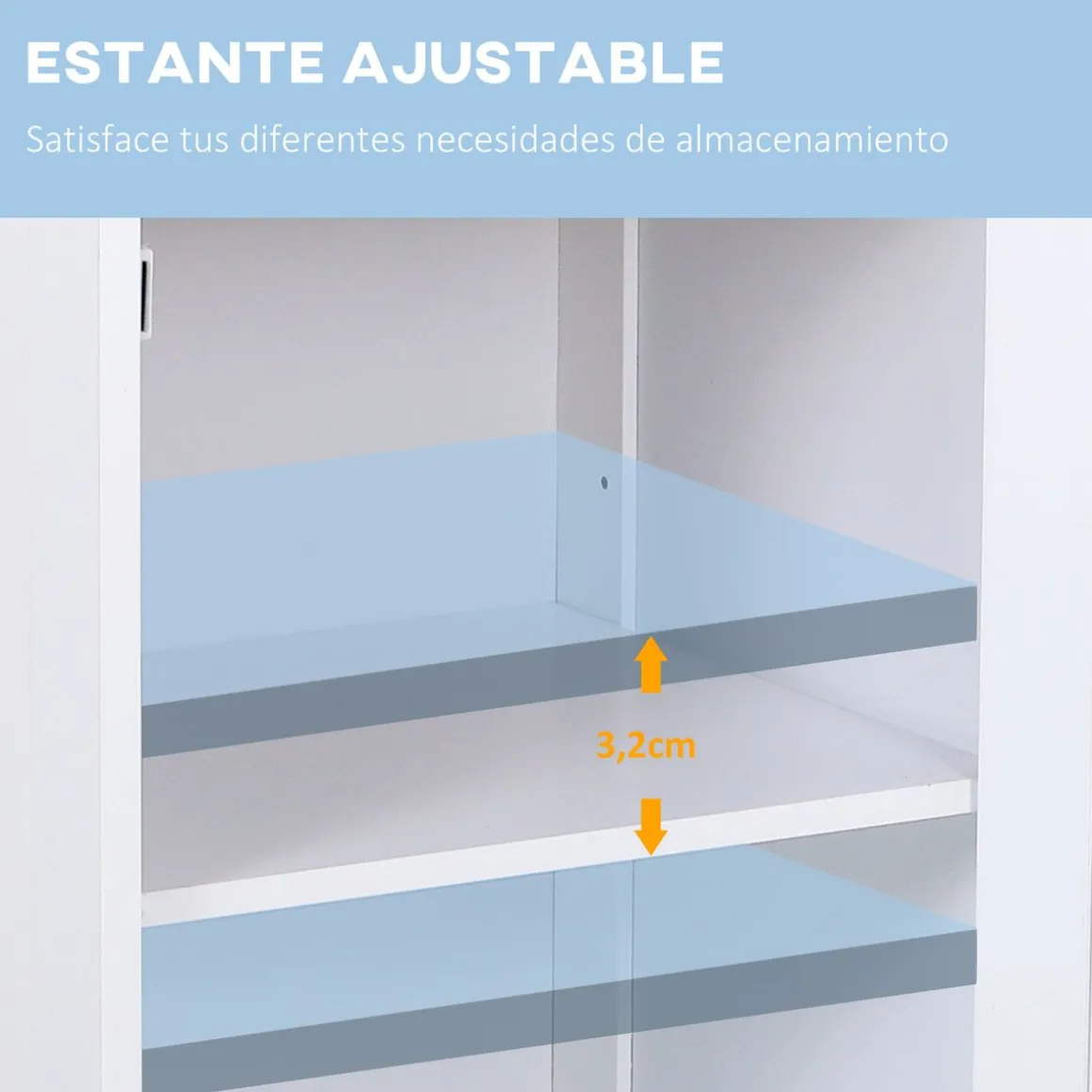 Armario de baño Ocean Kleankin 1 cajon + 1 puerta blanco 77x43x34 cm