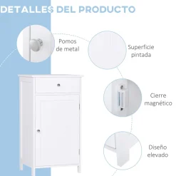 Armario de baño Ocean Kleankin 1 cajon + 1 puerta blanco 77x43x34 cm