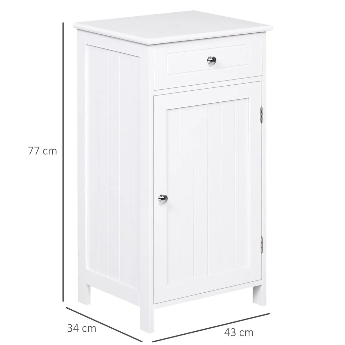 Armario de baño Ocean Kleankin 1 cajon + 1 puerta blanco 77x43x34 cm