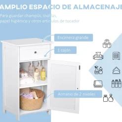 Armario de baño Ocean Kleankin 1 cajon + 1 puerta blanco 77x43x34 cm