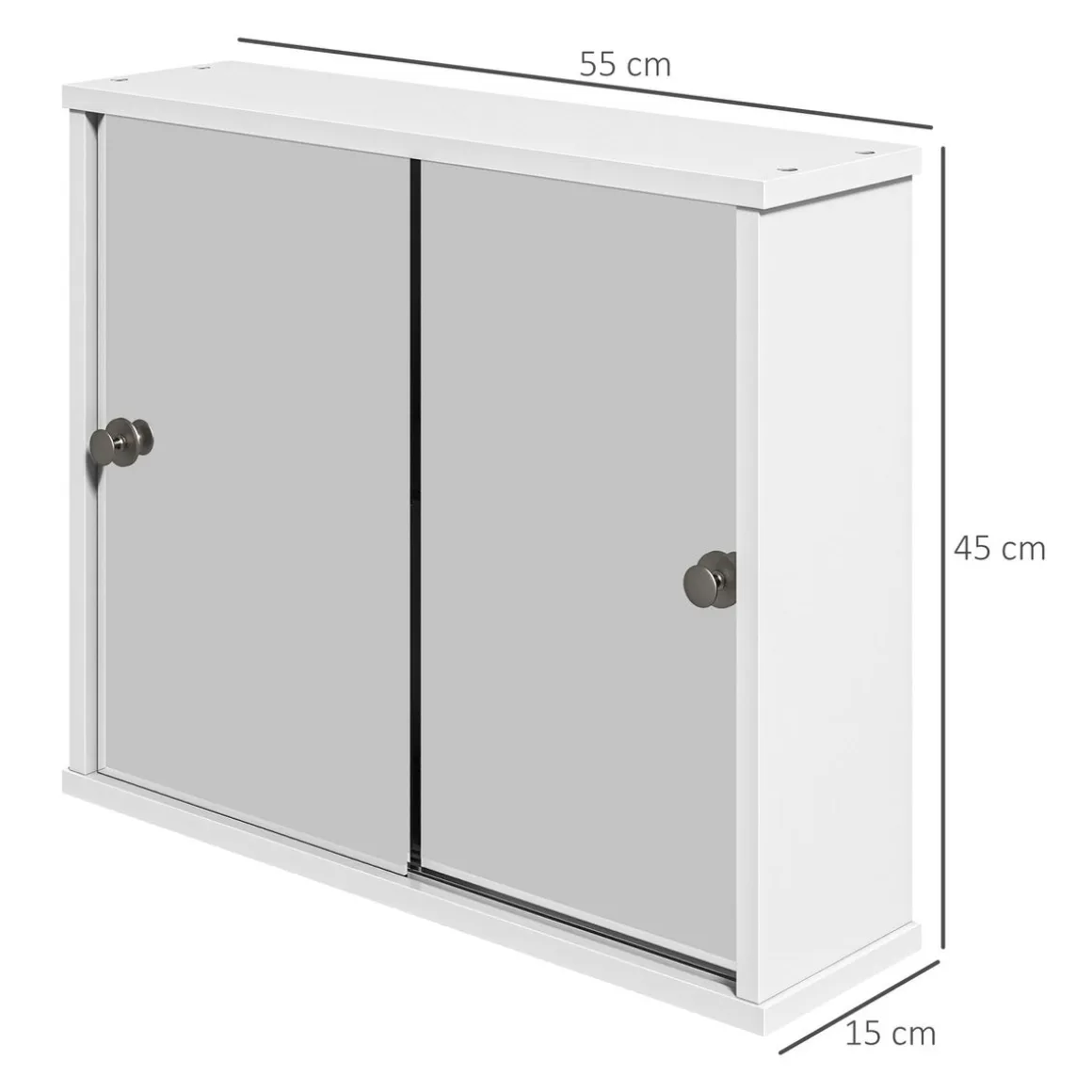 Armario de baño Purpurita Kleankin con espejo blanco brillo 45x55x15 cm
