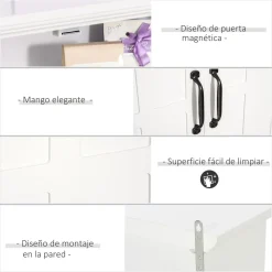Armario de baño Salomon Homcom 2 puertas blanco 58x60x19,8 cm