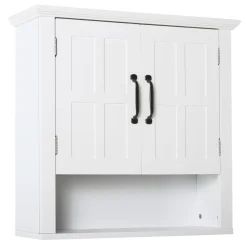 Armario de baño Salomon Homcom 2 puertas blanco 58x60x19,8 cm