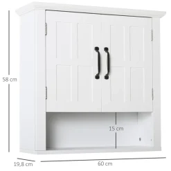 Armario de baño Salomon Homcom 2 puertas blanco 58x60x19,8 cm