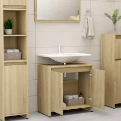 Armario de baño San Vicente madera roble claro 61x60x33 cm