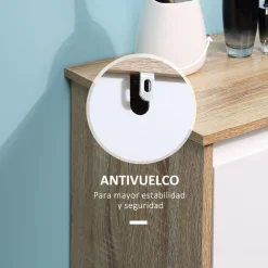 Armario de baño Yuli Kleankin con 2 estantes natural/blanco 90x32,6x30 cm