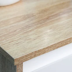 Armario de baño Yuli Kleankin con 2 estantes natural/blanco 90x32,6x30 cm