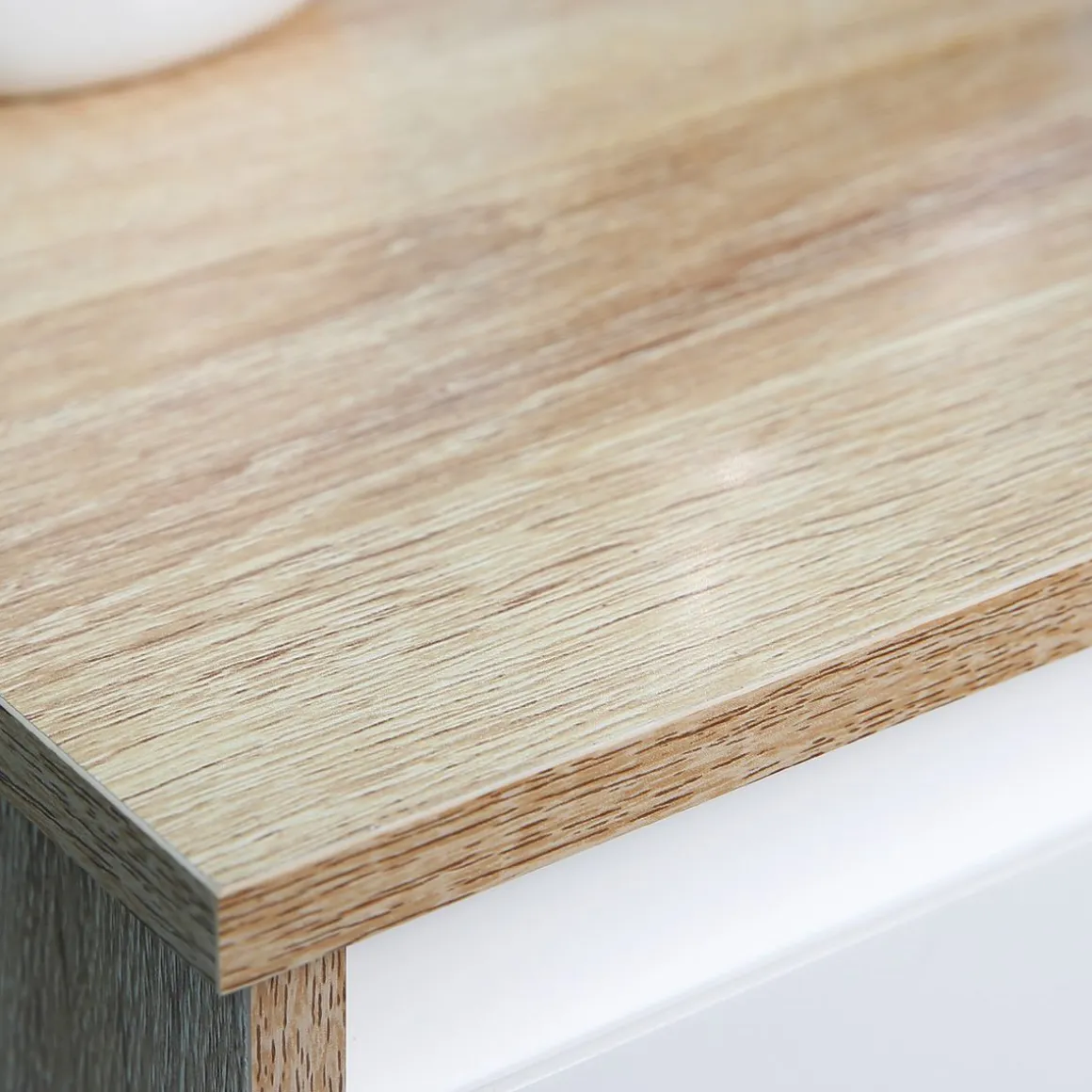 Armario de baño Yuli Kleankin con 2 estantes natural/blanco 90x32,6x30 cm
