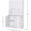 Armario de cocina Homcom 6 puertas+cajón blanco/gris 180x101x39 cm