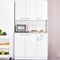 Armario de cocina Homcom 6 puertas+cajón blanco/gris 180x101x39 cm