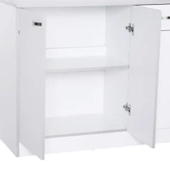 Armario de cocina Homcom 6 puertas+cajón blanco/gris 180x101x39 cm