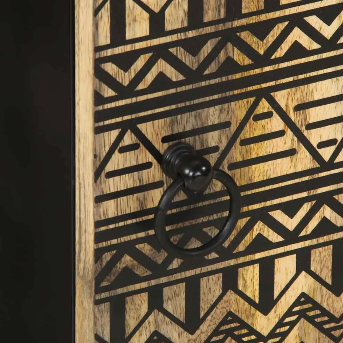 Armario de pared Delta con puerta negro/natural 48x38x33,5 cm