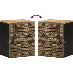 Armario de pared Delta con puerta negro/natural 48x38x33,5 cm