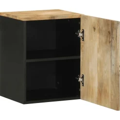 Armario de pared Delta con puerta negro/natural 48x38x33,5 cm