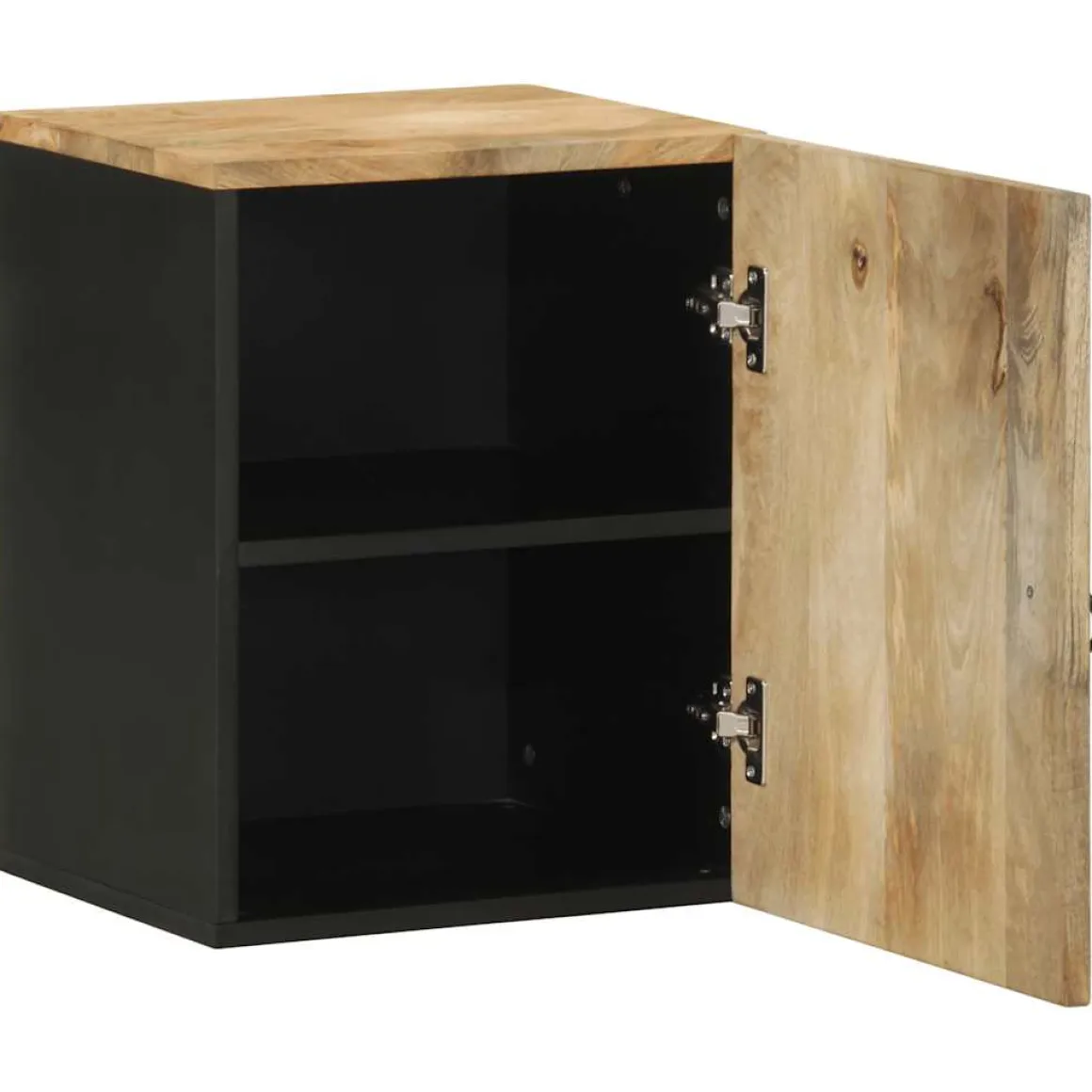 Armario de pared Delta con puerta negro/natural 48x38x33,5 cm