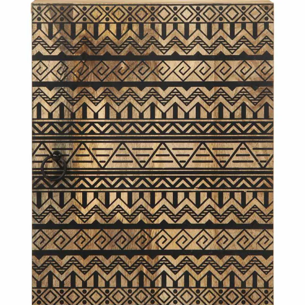 Armario de pared Delta con puerta negro/natural 48x38x33,5 cm
