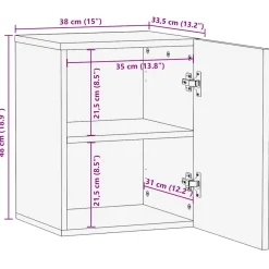 Armario de pared Delta con puerta negro/natural 48x38x33,5 cm