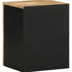 Armario de pared Delta con puerta negro/natural 48x38x33,5 cm