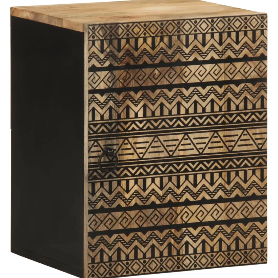 Armario de pared Delta con puerta negro/natural 48x38x33,5 cm