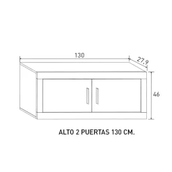 Armario de pared Lara 2 puertas puccini/textil 46x130x27,9 cm