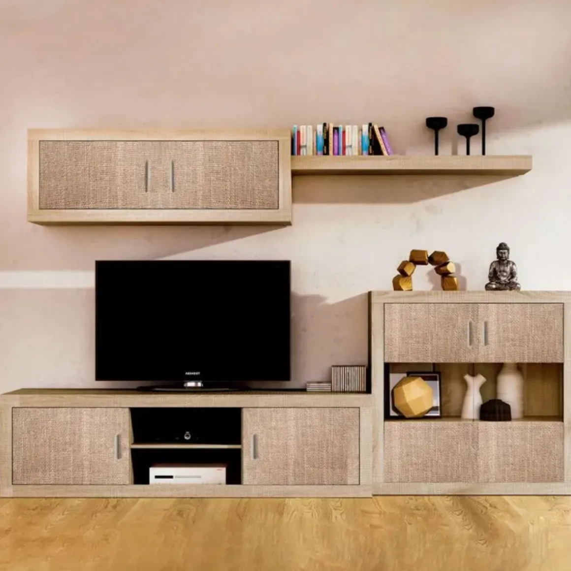 Armario de pared Lara 2 puertas puccini/textil 46x130x27,9 cm