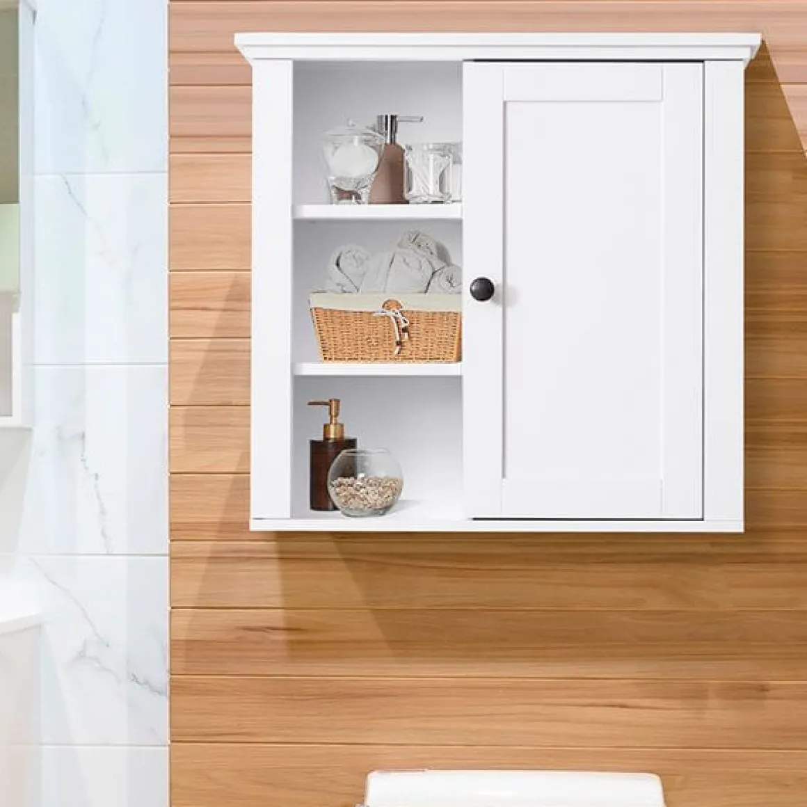 Armario de pared multifuncional blanco 50,5x14,5x53 cm