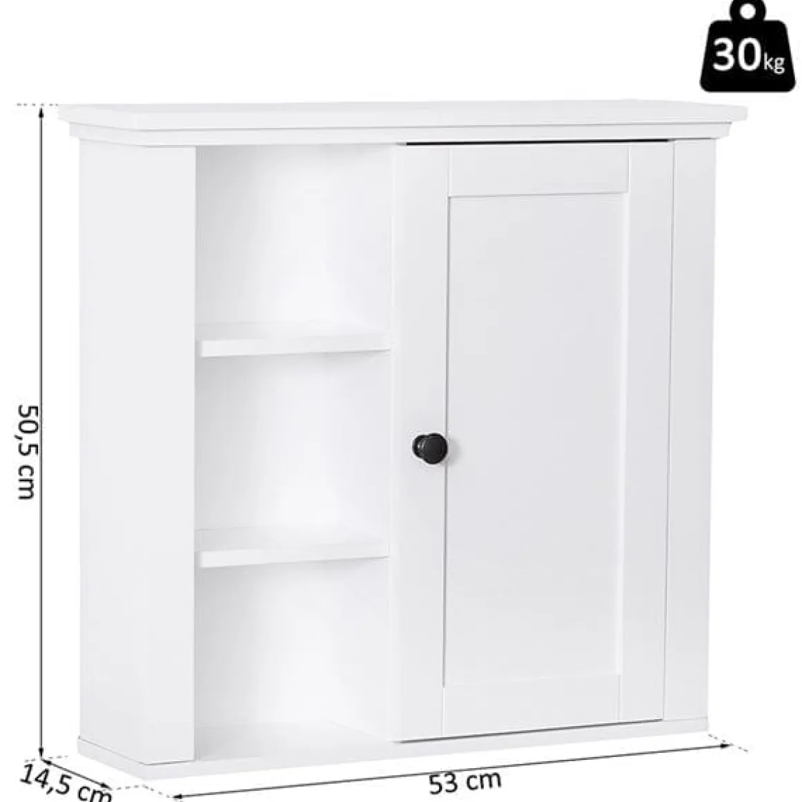 Armario de pared multifuncional blanco 50,5x14,5x53 cm