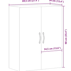 Armario de pared Ritta 2 puertas con estantes 90x69,5x34 cm