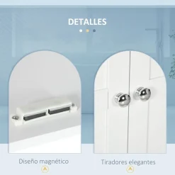 Armario de pared Trafalgar Kleankin 2 puertas + estantes ajustables blanco 60x58x24 cm