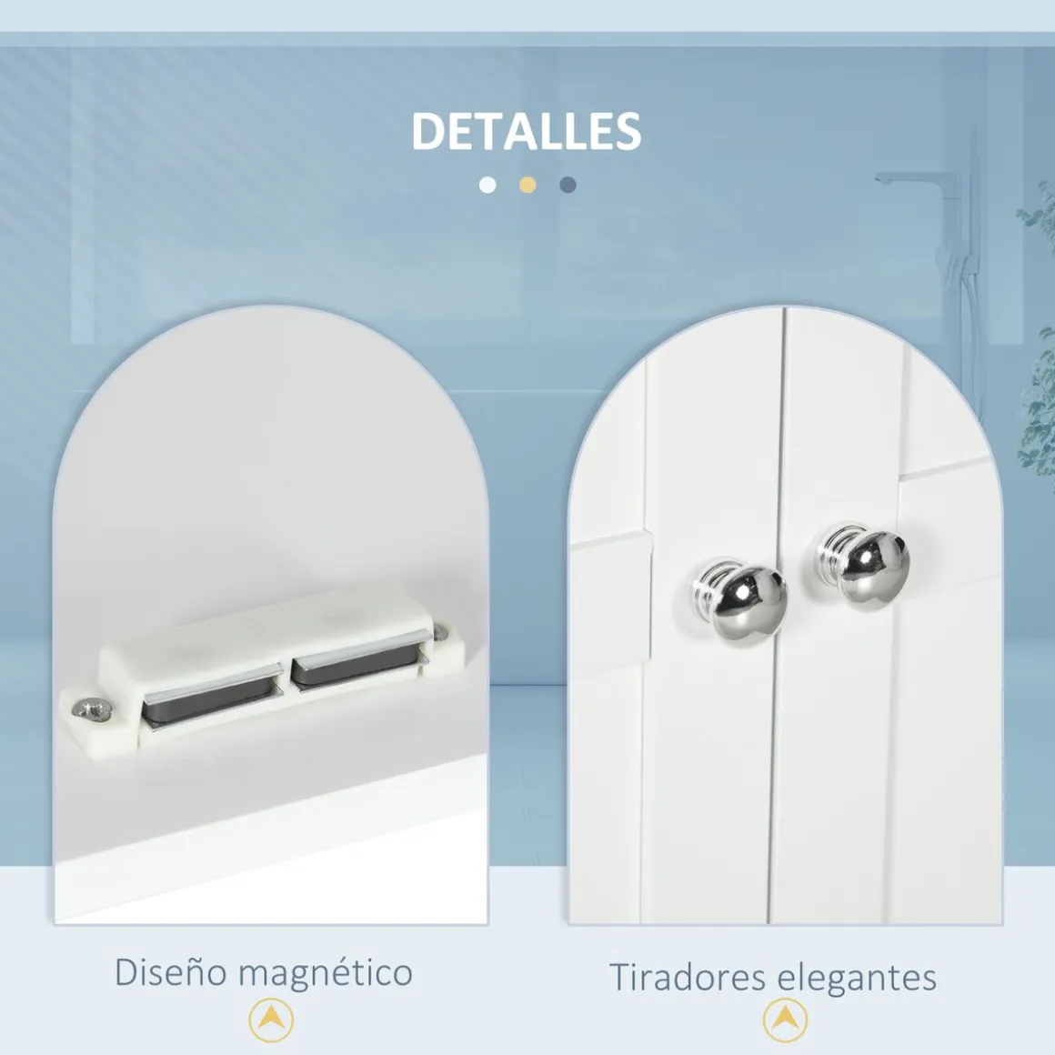 Armario de pared Trafalgar Kleankin 2 puertas + estantes ajustables blanco 60x58x24 cm