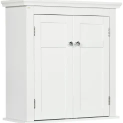 Armario de pared Trafalgar Kleankin 2 puertas + estantes ajustables blanco 60x58x24 cm