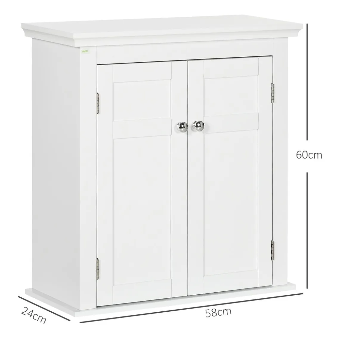 Armario de pared Trafalgar Kleankin 2 puertas + estantes ajustables blanco 60x58x24 cm