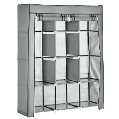 Armario de tela Homcom 8 estantes 2 barras plegable 162,5x125x43 cm