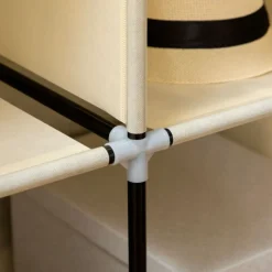 Armario de tela Homcom 8 estantes 2 barras plegable 162,5x125x43 cm