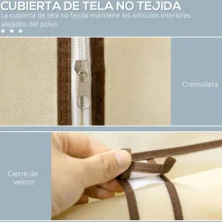 Armario de tela Tula Homcom plegable 6 estantes + 1 barra 162,5x103x43 cm