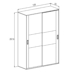 Armario Donald 2 puertas correderas 207x150x55 cm