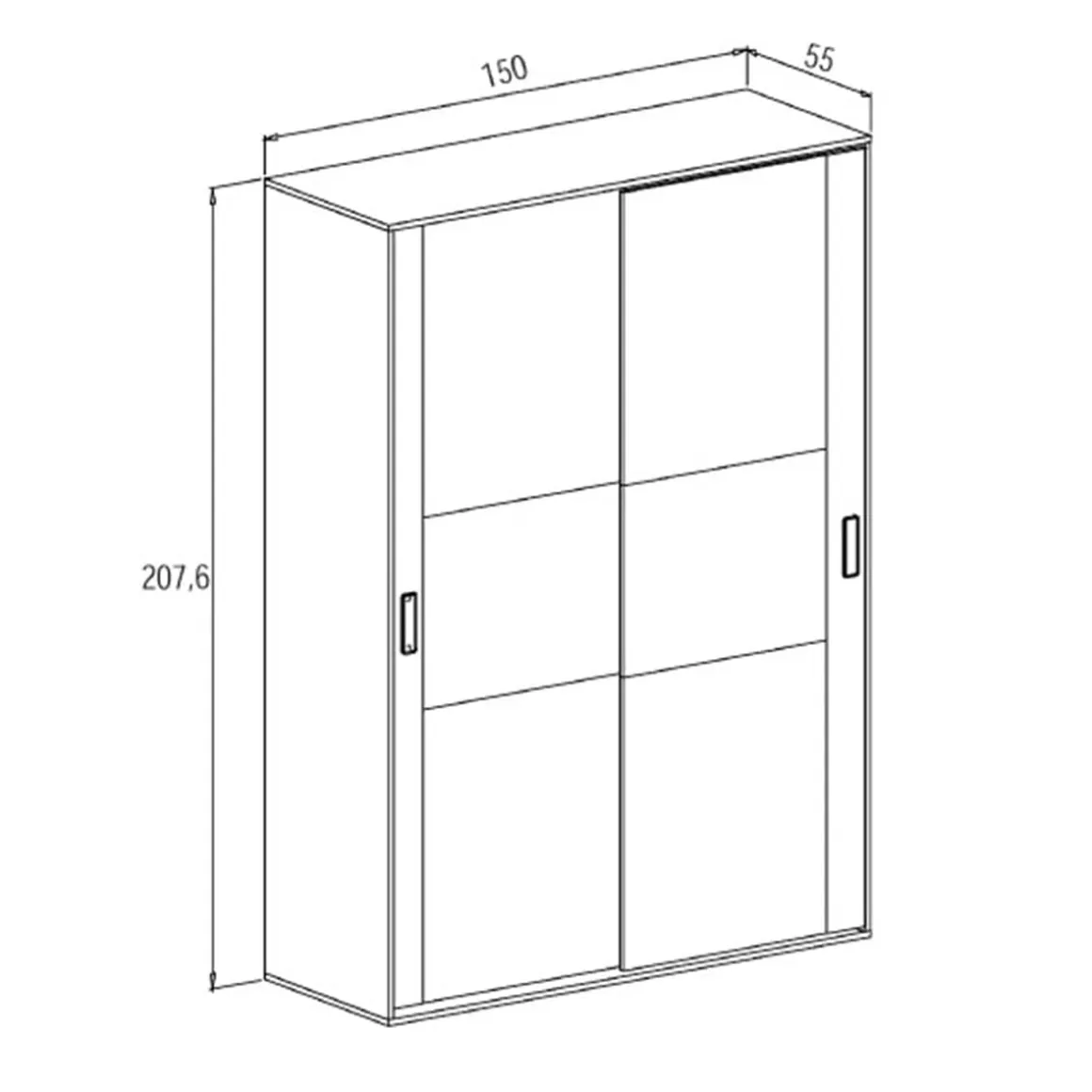 Armario Donald 2 puertas correderas 207x150x55 cm