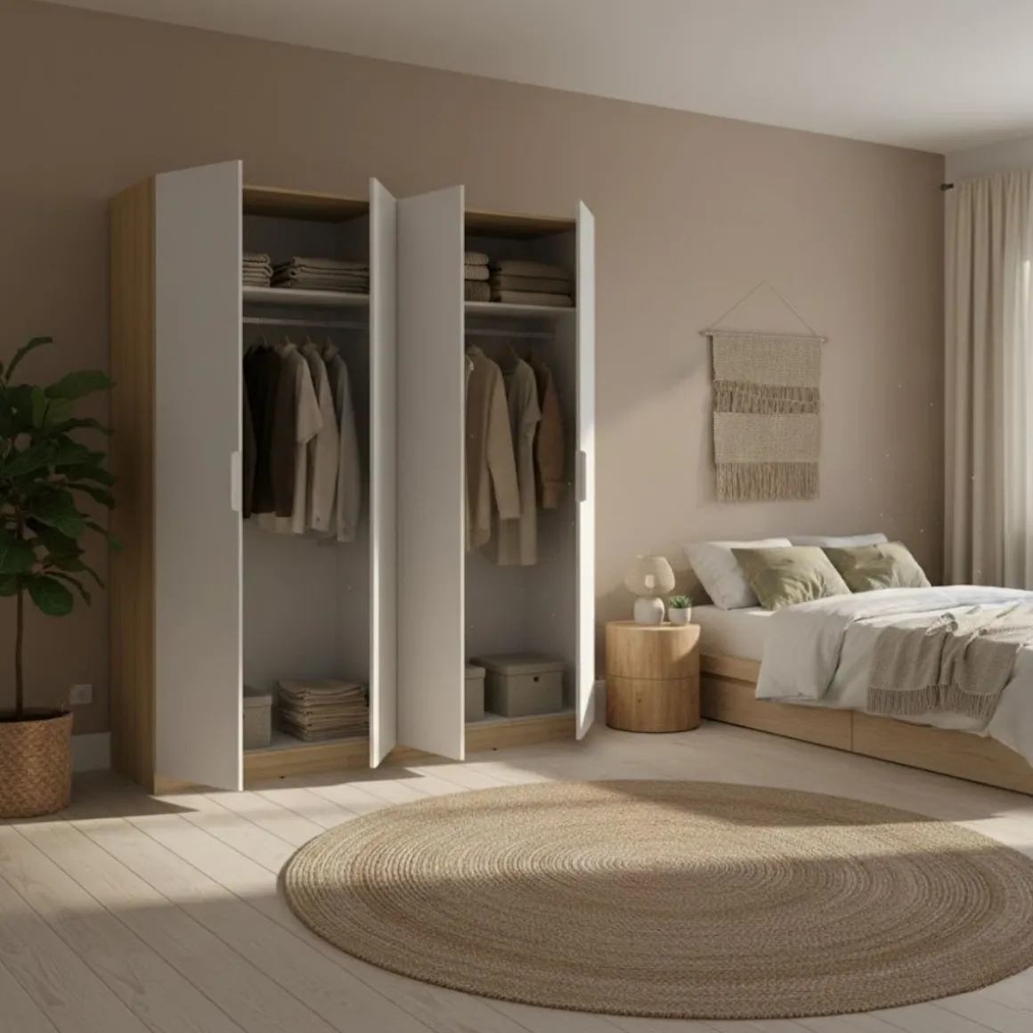 Armario Emax 4 puertas abatibles 203,5x182,1x51,4 cm