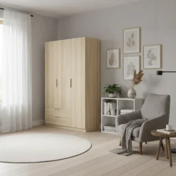 Armario Emax 3 puertas con 2 cajones 203,5x136,6x51,4 cm