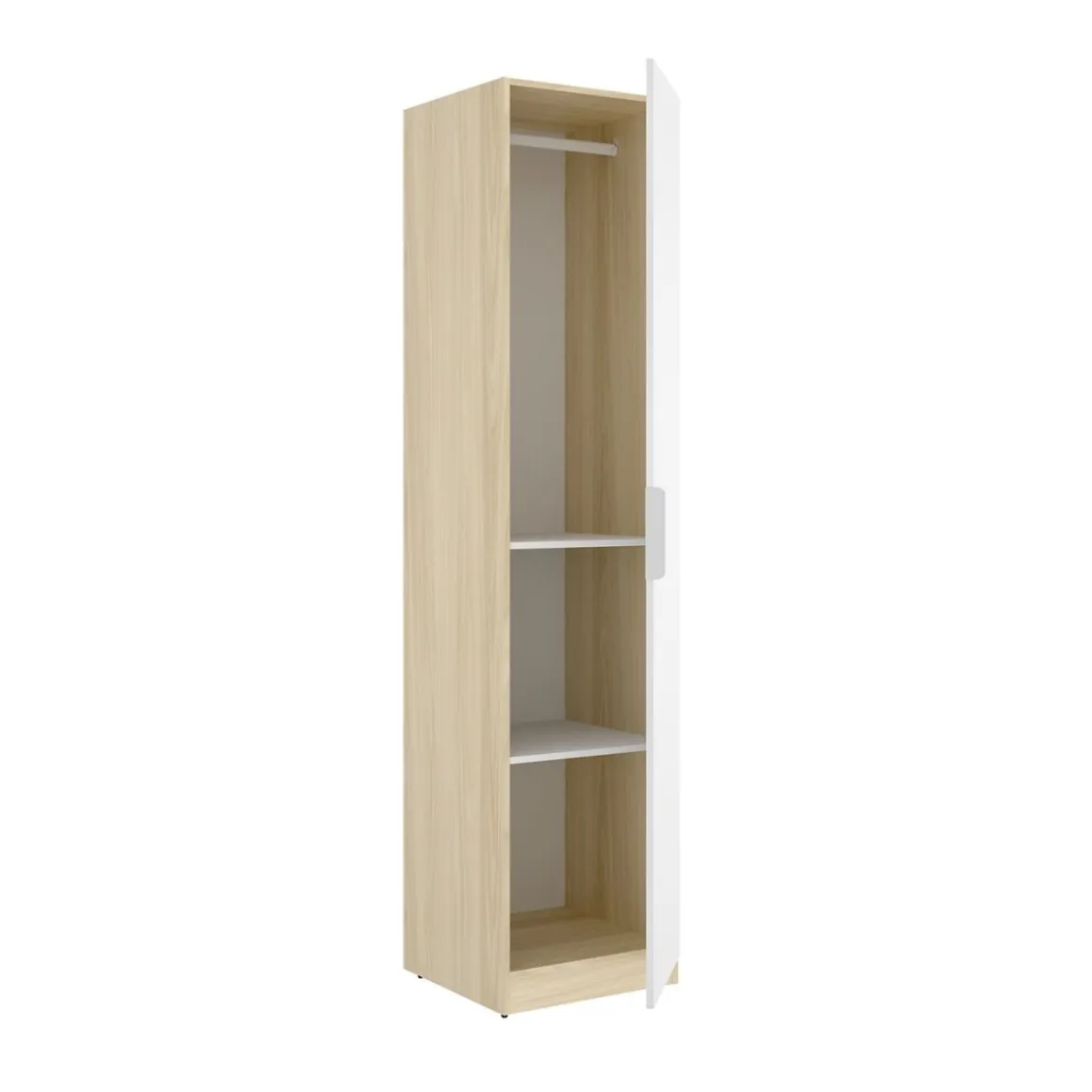 Armario Emax una puerta con barra y 2 estantes 203,5x45,5x51 cm