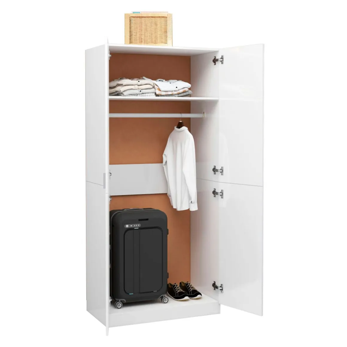 Armario Enara 2 puertas diseño minimalista 180x80x52 cm