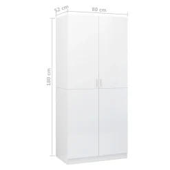 Armario Enara 2 puertas diseño minimalista 180x80x52 cm