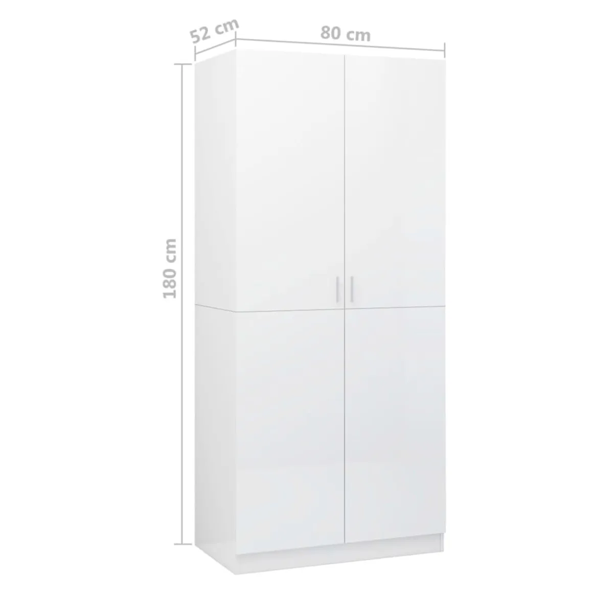Armario Enara 2 puertas diseño minimalista 180x80x52 cm