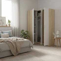 Armario esquinero Emax 3 puertas 203,5x142,4x95 cm