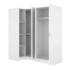 Armario esquinero Essen 4 puertas batientes blanco 184x173,5x90,5 cm
